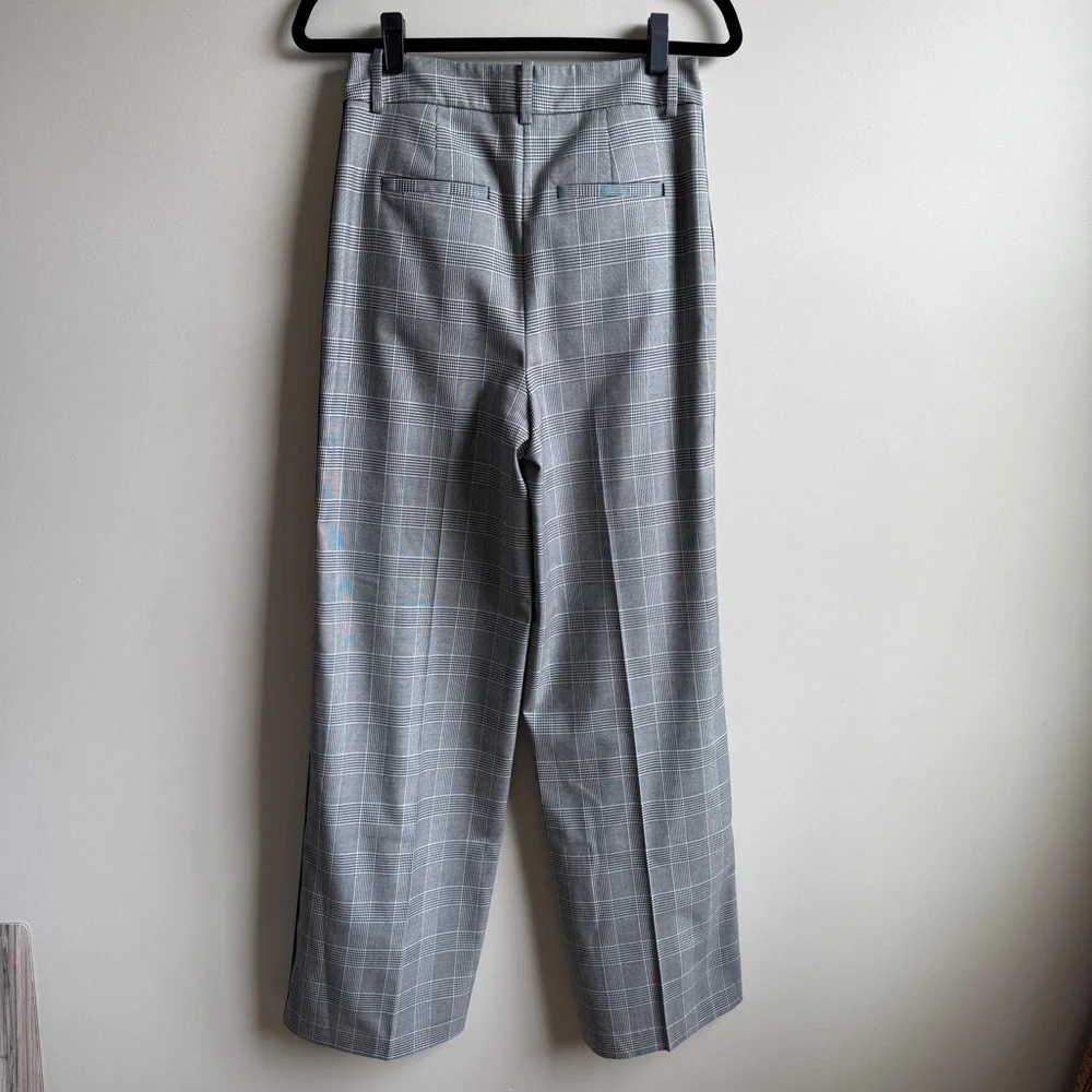 Boden Smart Wide Leg Pants Women's 4R Black Houndstooth Career Work Flare - Picture 8 of 12